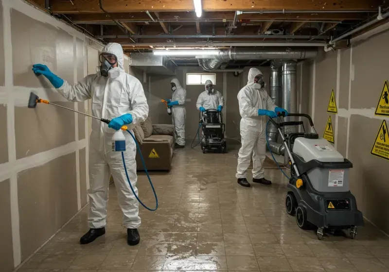 Basement Moisture Removal and Structural Drying process in Eagle Point, OR